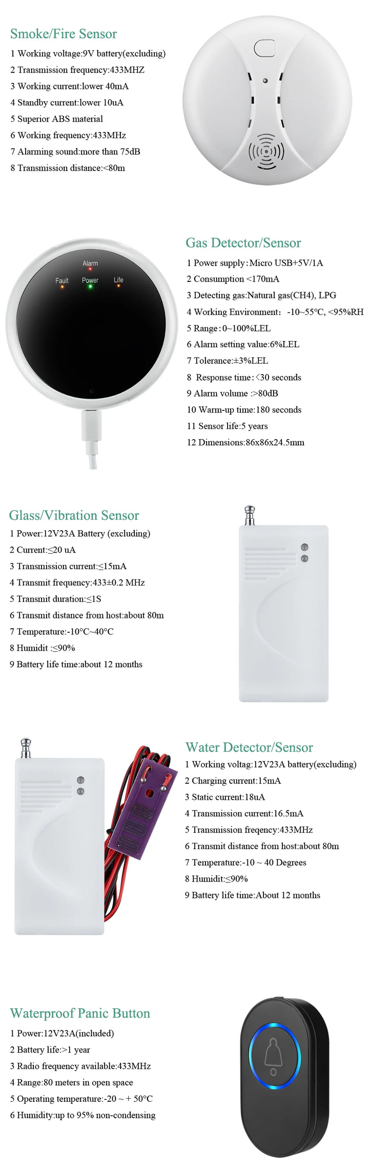 NEW Tuya WIFI W9B Alarm System for Home Burglar Security 433MHz WiFi GSM Alarm Wireless Tuya Smart House App Control