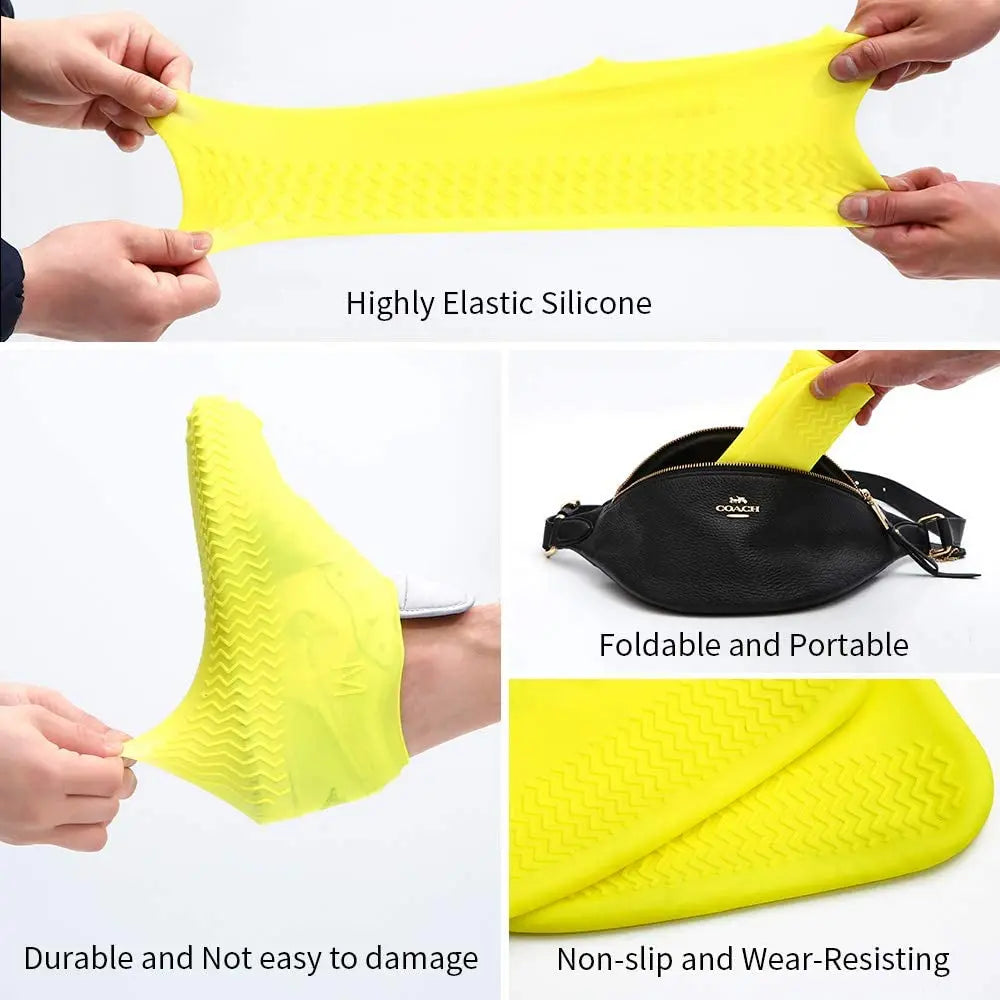 Waterproof Silicone Shoe Covers S/M/L Reusable Non-Slip Rain Boots Unisex Sneakers Protector for Outdoor Rainy Day Shoes Cover
