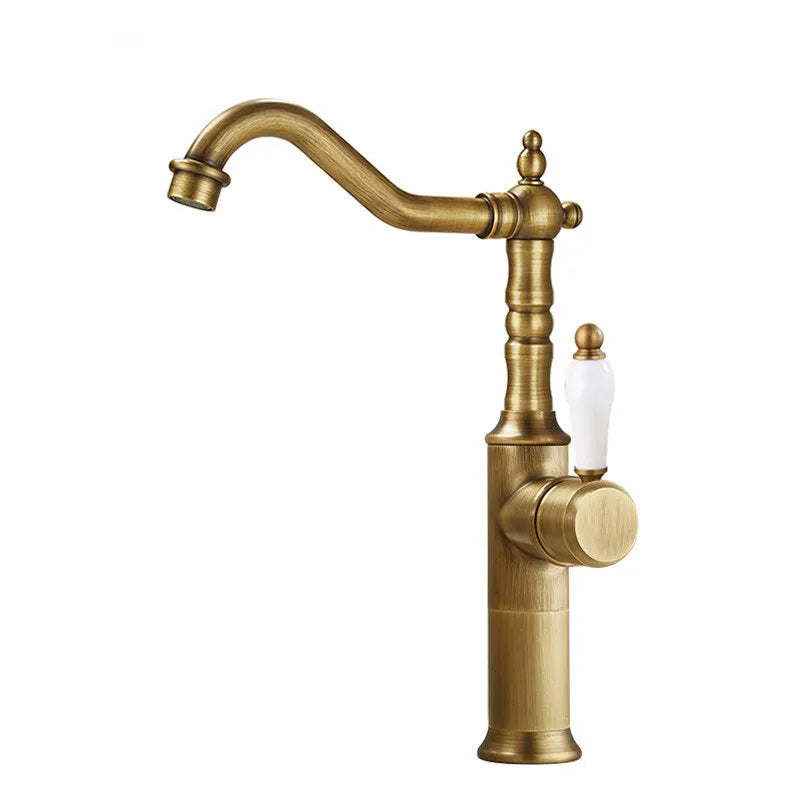 Antique Bronze Basin faucet Gold  bathroom faucet Deck Mounted Black Kitchen Faucet  sink tap Hot Cold Chrome basin Tap Brass