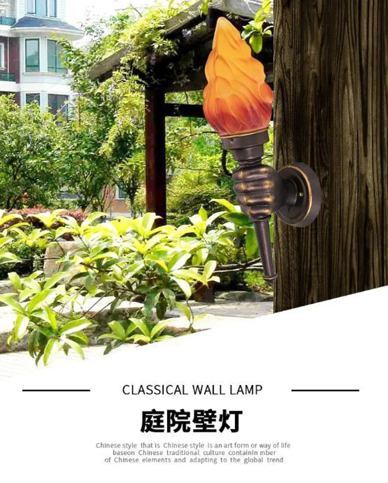 Industrial Simple Wall Lamp Modern Creative Torch Hand Lamps Vintage Wall Lamp for Bathroom Loft Stair Outdoors Lighting Fixture