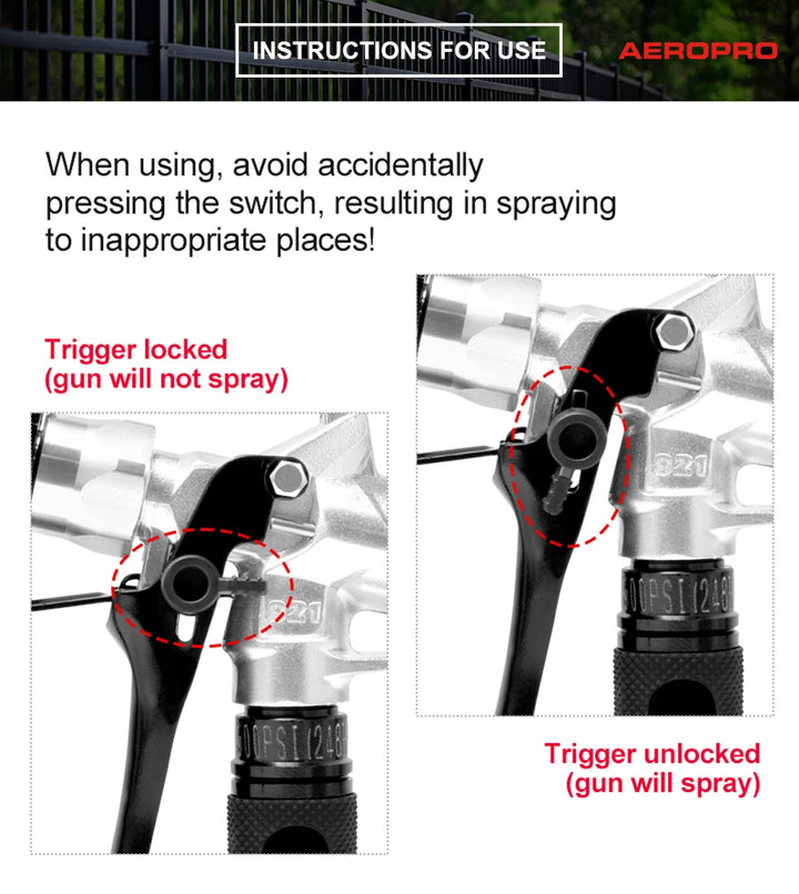 AEROPRO 821 Professional 3600PSI High Pressure Airless Paint Spray Gun Paint Sprayer With 517 Spray Tip For Spraying Machine