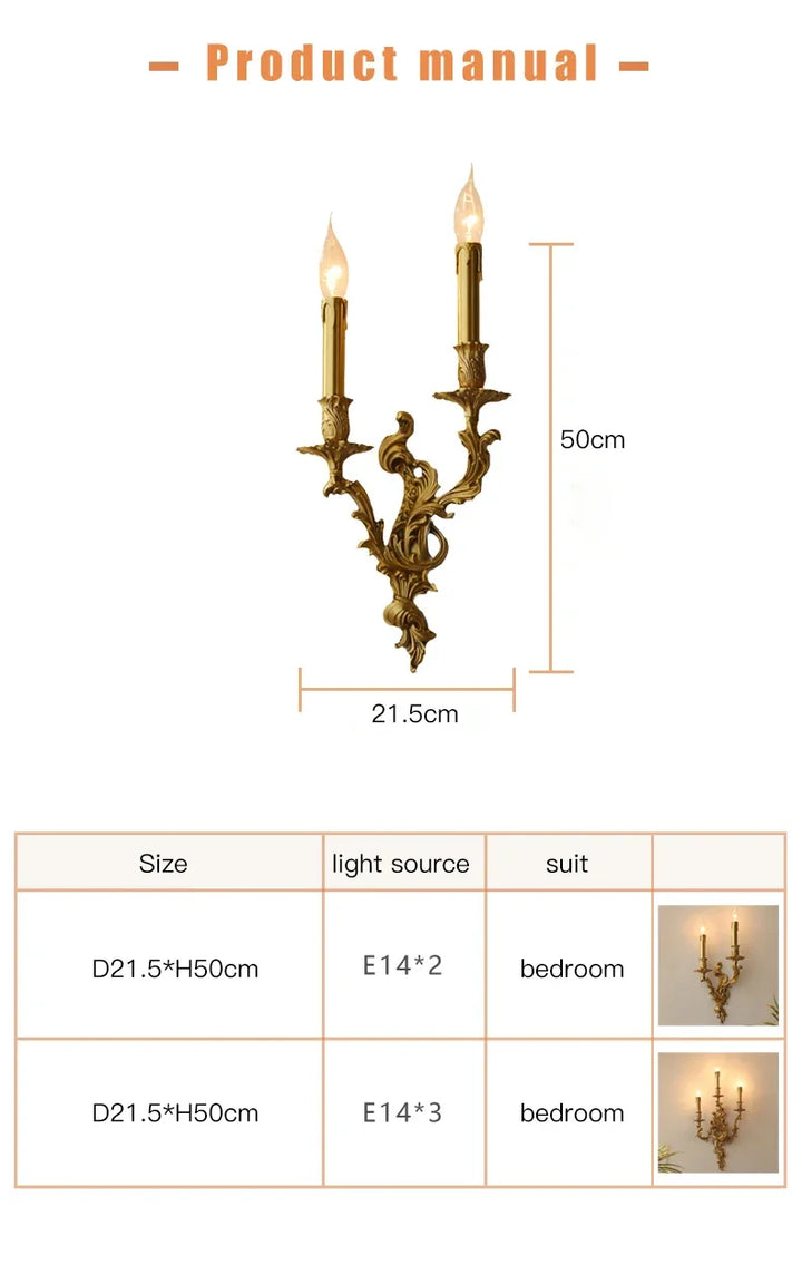 Nordic Copper Wall Lamps Living Dining Room Bedroom Bedsides Lights Corridor Retro Loft Villa Home Decor
