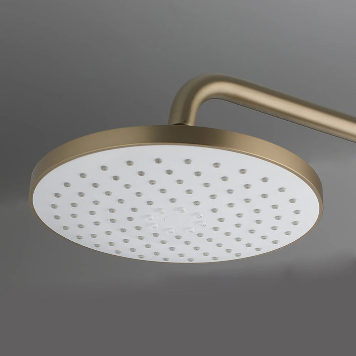 KEMAIDI Brushed Gold Thermostatic Shower System with Tub Spout  3-Functional Exposed Shower Faucet Mixer Fixtures Wall Mounted