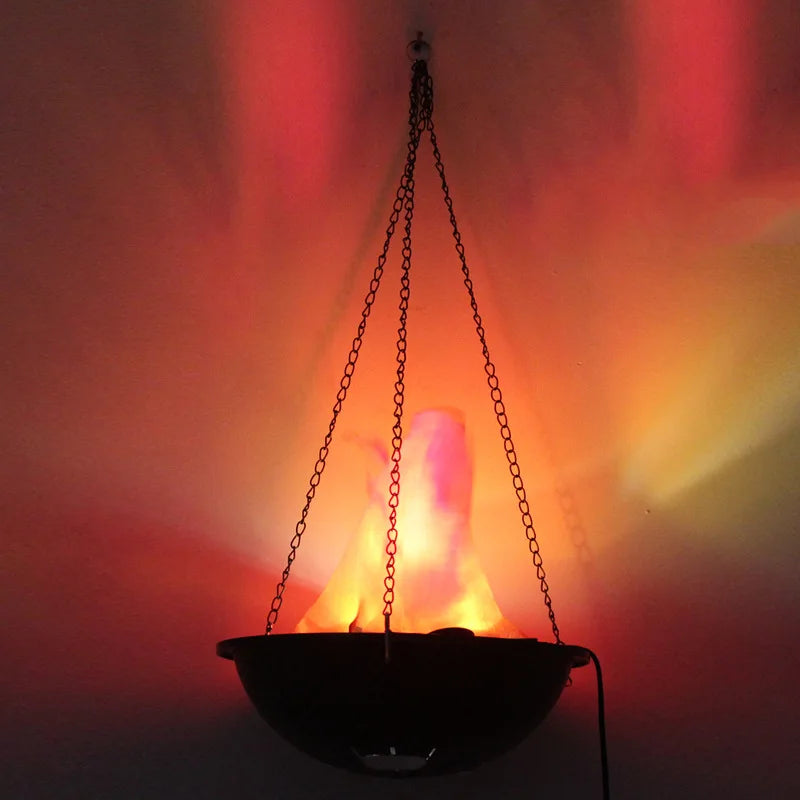 Halloween decoration electronic LED flame lamp fake fire burning prop haunted house bar store home party decoration lighting