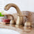 Antique Brass Basin Faucets Classic Bathroom Sink Faucet Double Cross Handle 3 Holes Bathbasin Counter Mixer Taps