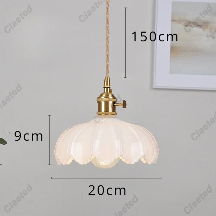 IWHD Modern Copper Glass LED Pendant Lamp Switch Living Room Bedroom Green Amber White Nordic Hanging Lights