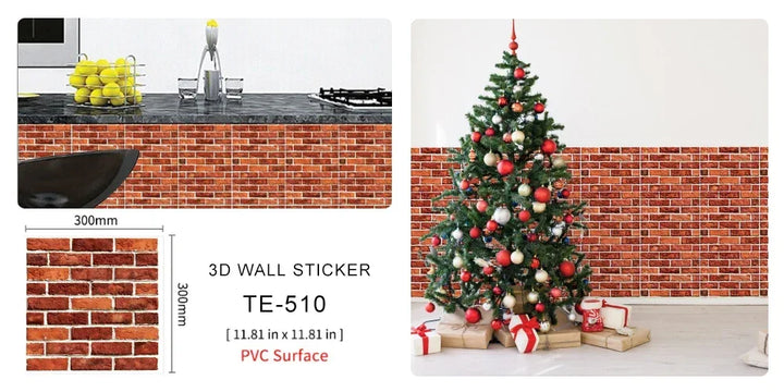 10/20PCS Imitation Brick Tile cobblestone Wall Stickers Water and Oil Proof for Kitchen Restaurant Tea room Relaxation area etc.