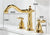 Faucet Brass Gold Widespread Bathroom Basin Antique Sink Water Hole And Pop 3 Up Hot Tap Cold
