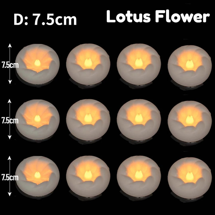 12-100PCS Flameless Floating Candles for Centerpieces Wedding LED Tealight 5.5/7.5CM Battery Operate Float Candle Pool Spa Decor