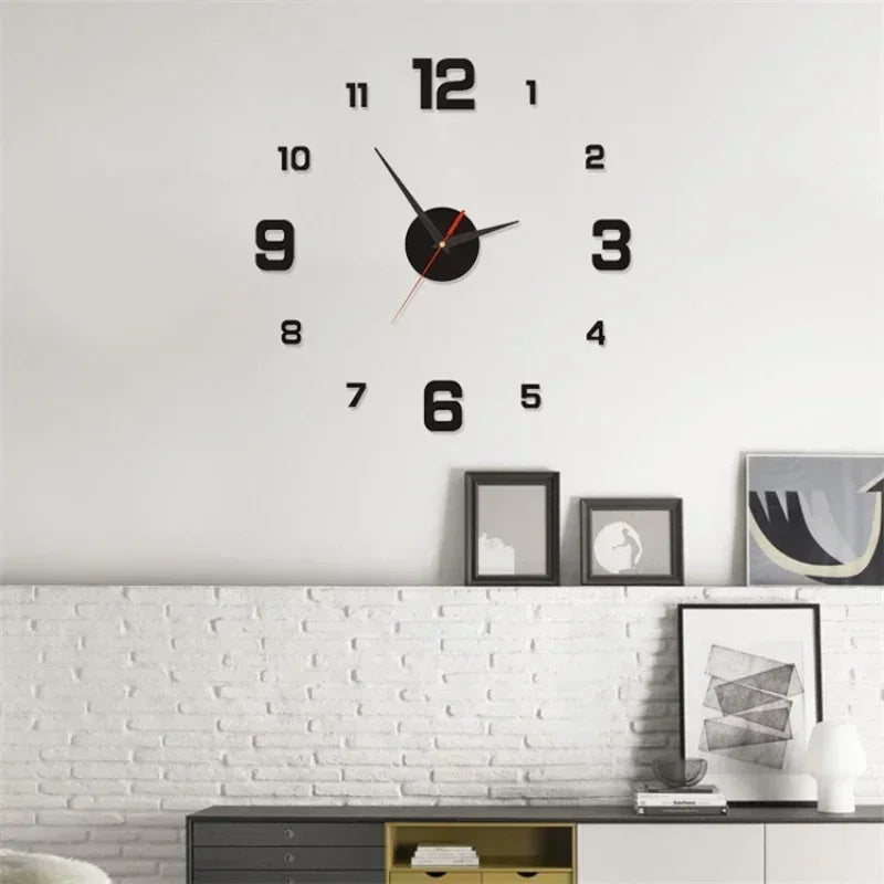 2024 Modern Design Wall Clock 3D DIY Quartz Clocks Fashion Watches Acrylic Mirror Stickers Living Room Home Decor