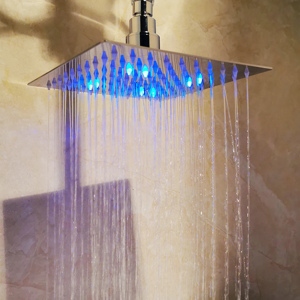KEMAIDI Bathroom Shower Faucet Set MultifunctionalTemperature Digital Display Shower Systerm Mixer Tap w/ Body Massage Jets