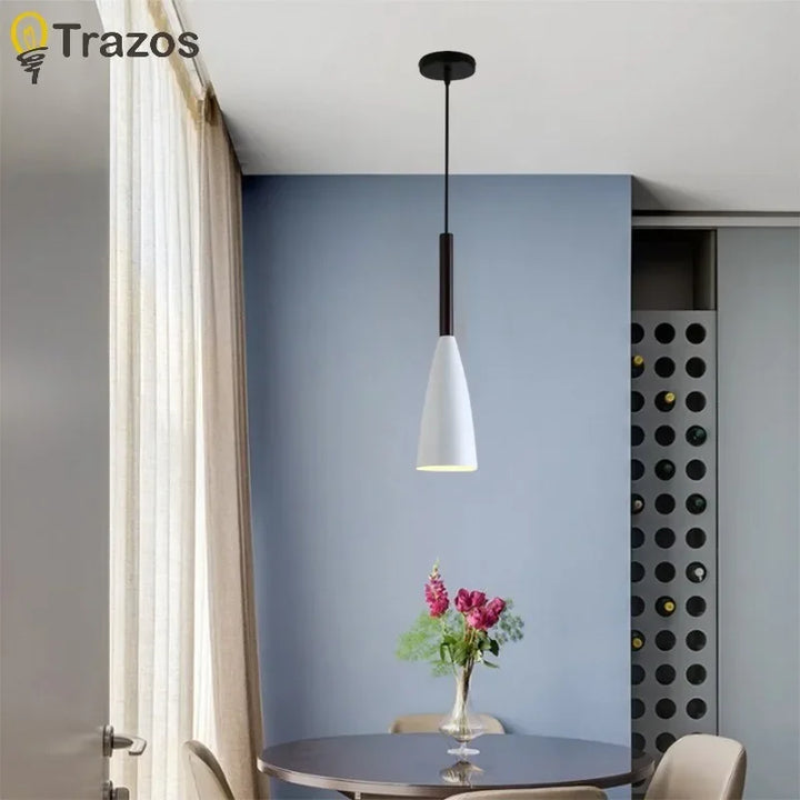 Nordic Style Simple Modern Single Head Three Head Home Black and White Gray Restaurant Lamp Bedroom Lamp Bar Small Chandelier
