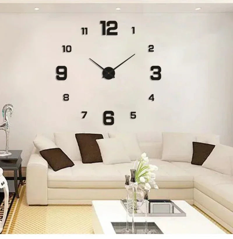 2024 Modern Design Wall Clock 3D DIY Quartz Clocks Fashion Watches Acrylic Mirror Stickers Living Room Home Decor