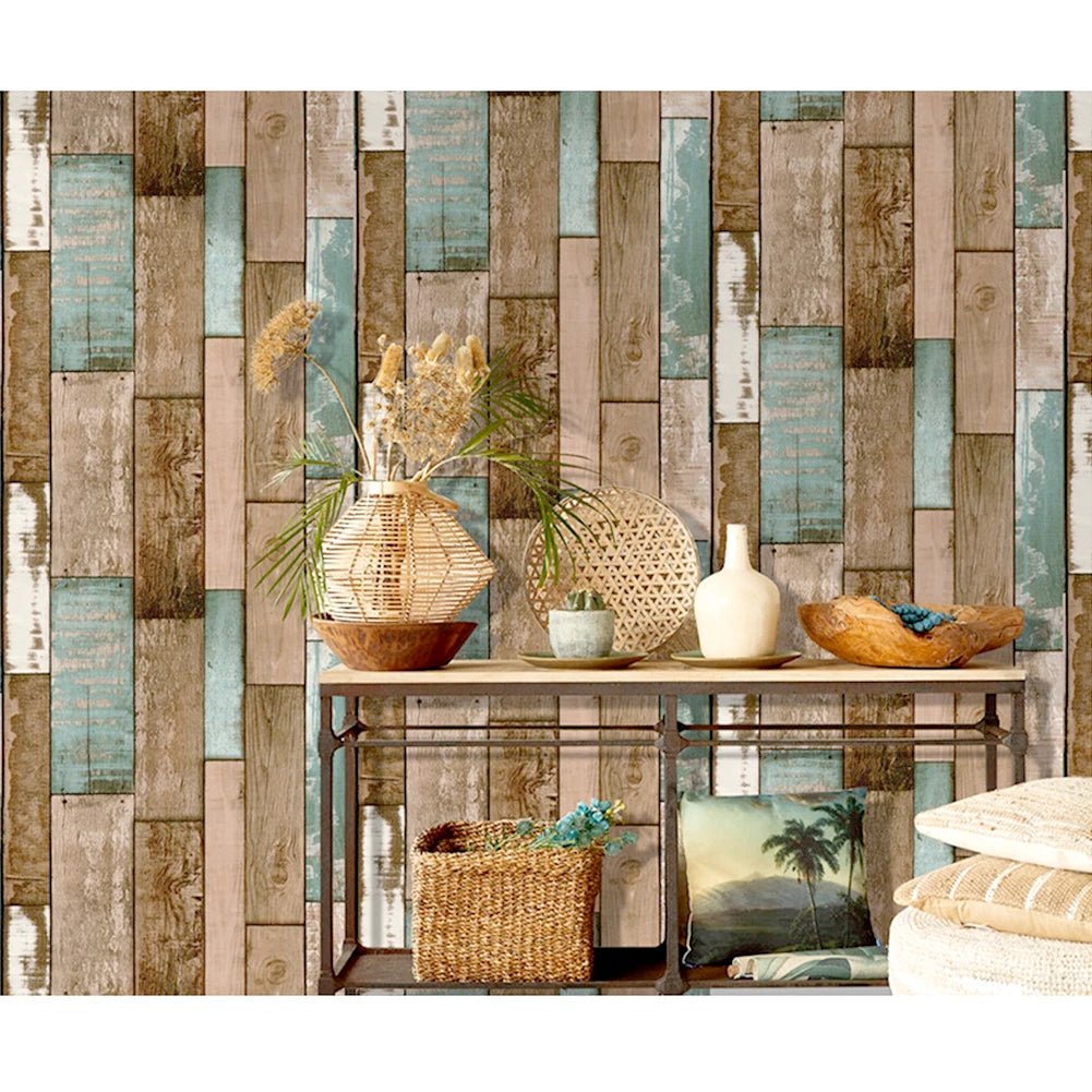 Self Adhesive Vintage Wood Grain Wallpapers Roll PVC Retro Contact Paper for Walls Desk Kitchen Cabinets Countertops Waterproof