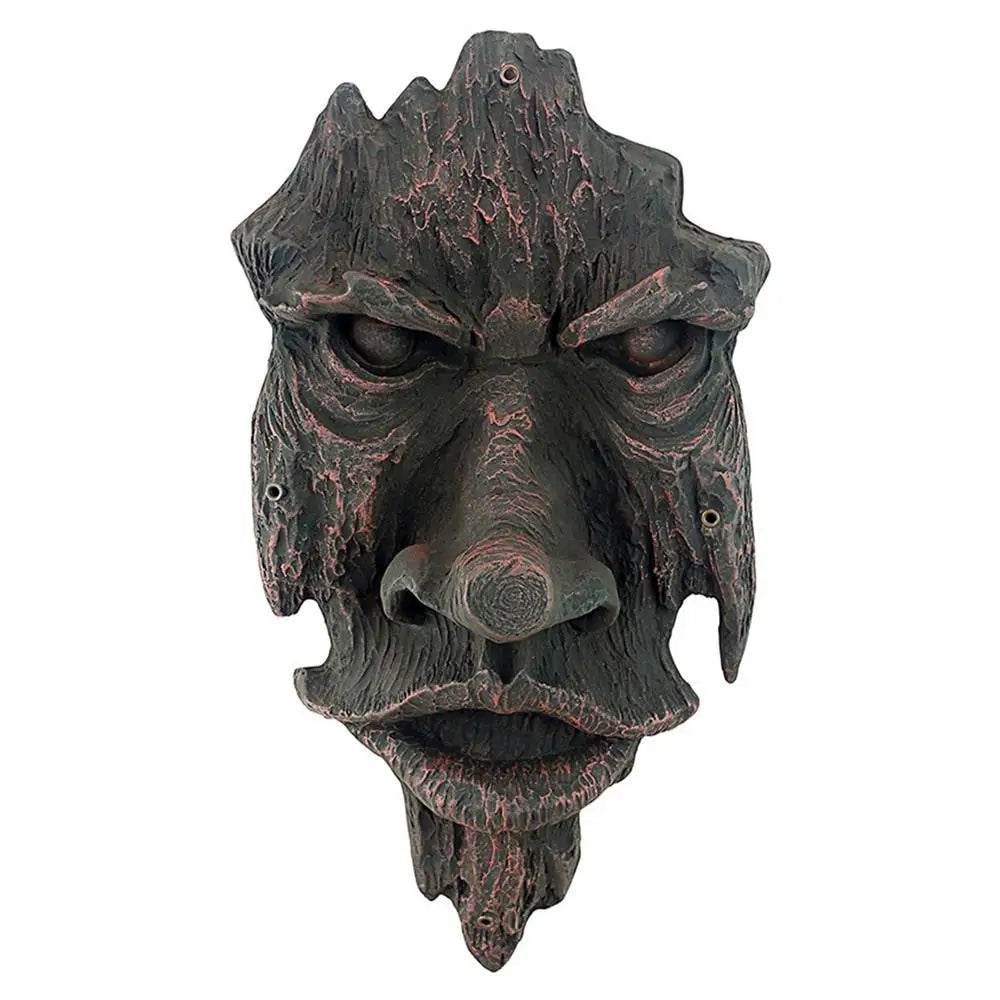 Bark Ghost Face Facial Features  Greenman Tree  Resin Garden Outdoor Sculpture