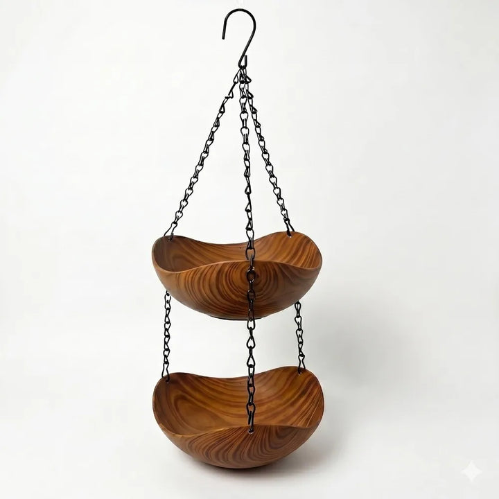 Double Layer Hanging Bird Feeder Feeding Tools Yard Decoration Bird Bath Bowl Bowl-shaped Plastic Hummingbird Water Drinker
