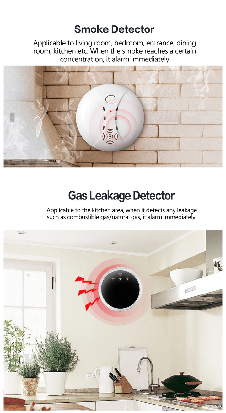 NEW Tuya WIFI W9B Alarm System for Home Burglar Security 433MHz WiFi GSM Alarm Wireless Tuya Smart House App Control