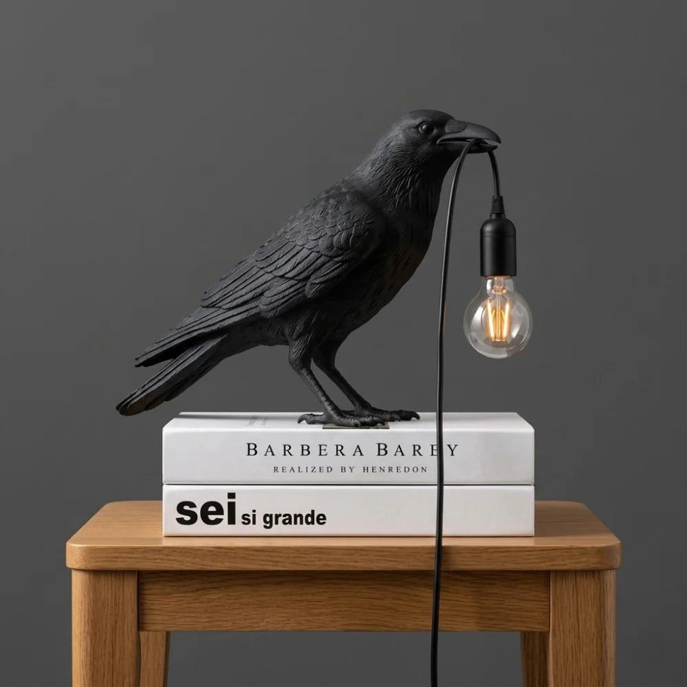 Resin Bird Table Lamp Creative Resin Animal Design Bedroom Bedside