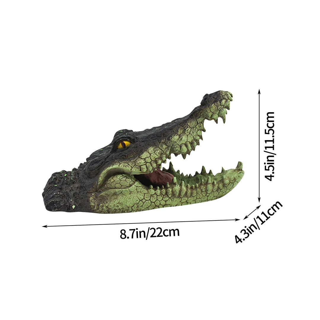 Crocodiles Head Decoy For Pool,Resin For Swimming Pool And Pond,Deterrent Ducks,Outdoor Garden Pond Decor