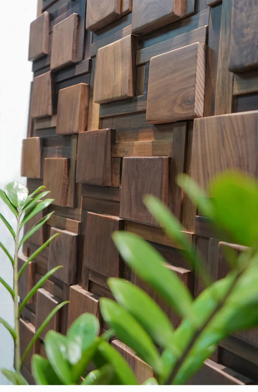 Black Walnut Log Solid Wood Mosaic Tile Square Mosaic Background Sofa TV Background Wall Decoration Art Acoustic Diffuser Panel