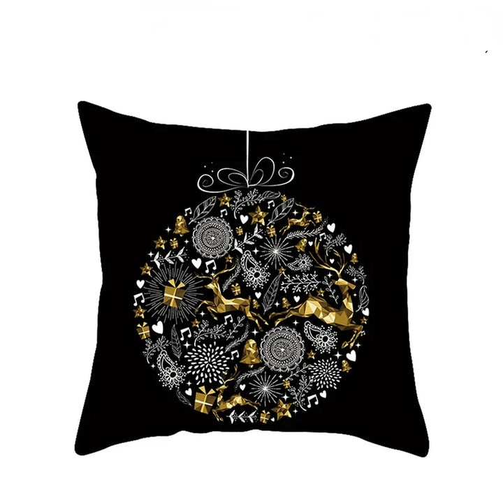 1pcs/set Christmas Black Gold Cushion Cover Merry Christmas Decorations for Home