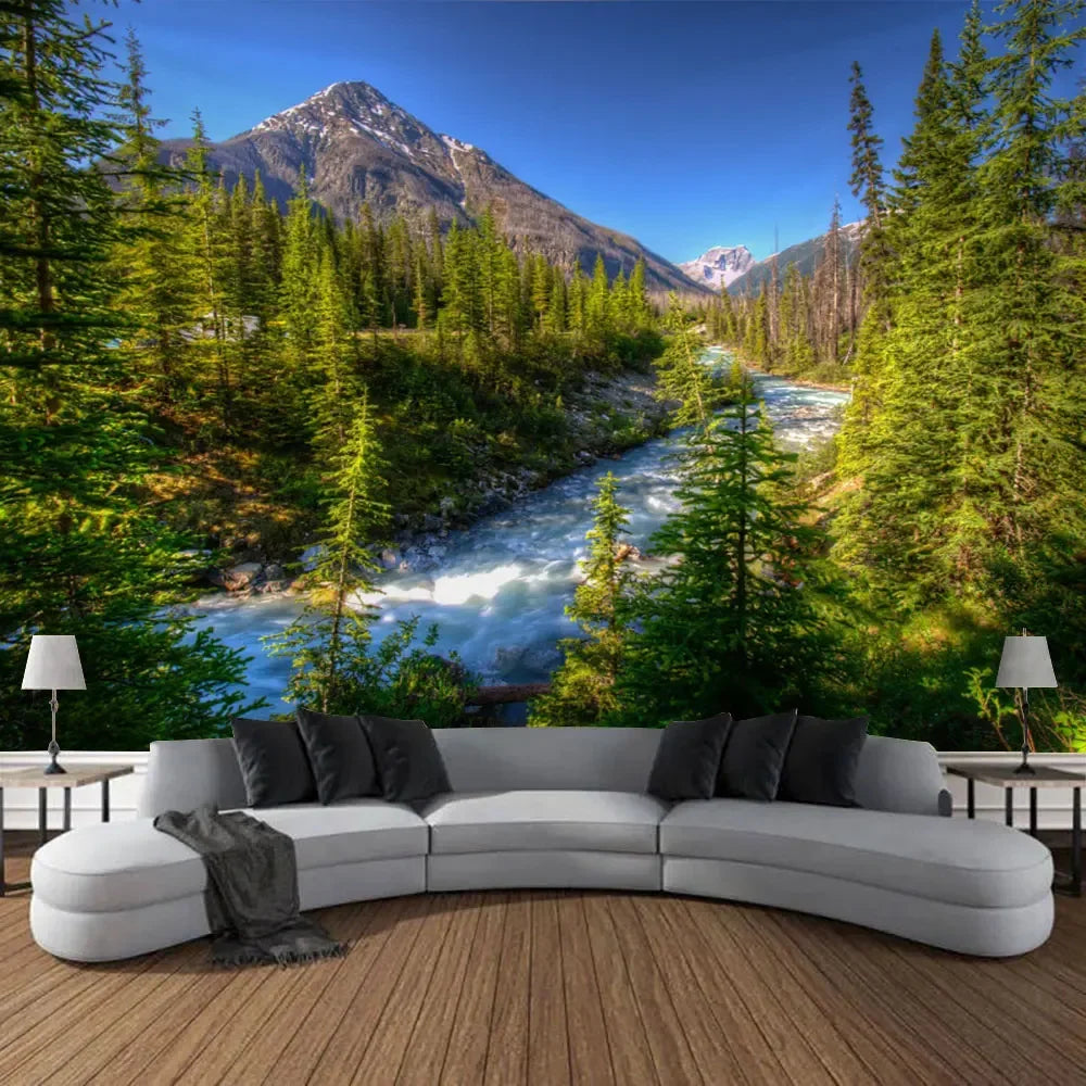 Beautiful Natural Forest Printed Large Wall Tapestry Hanging Bohemian Wall Tapestries Mandala Wall Art Decor