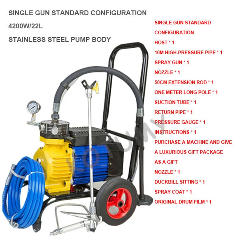 High-Pressure Electric Paint Airless Spraying Machine Multi-Purpose Painting Tool Home Improvement Equipment 5200W