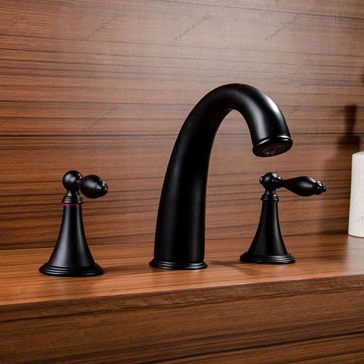 European basin faucet Three-hole split type hot and cold household all-copper faucet