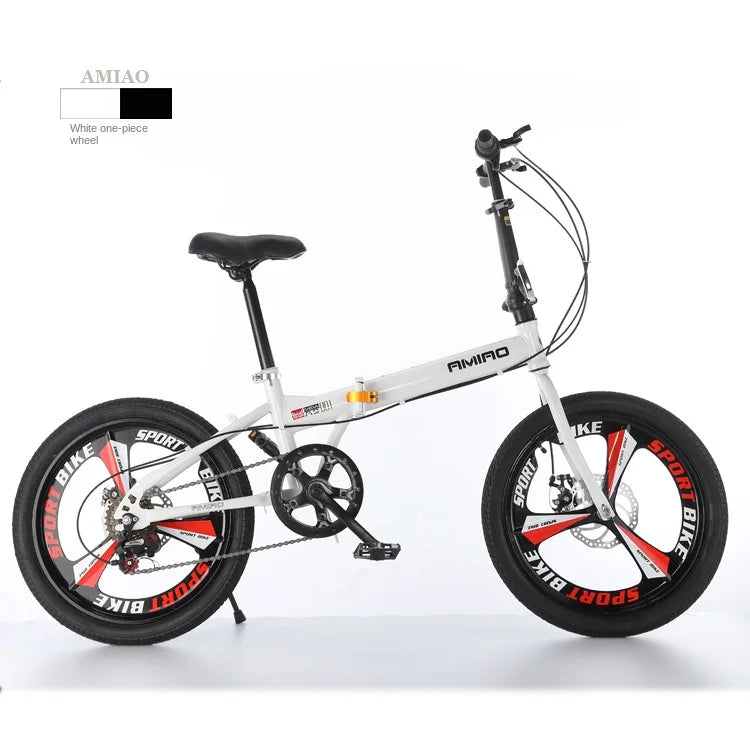 Adult Folding Bicycle Ultra Lightweight Wholesale Student Bicycle Disc Brake Variable Speed Commuting Bike 20 Inches Camping