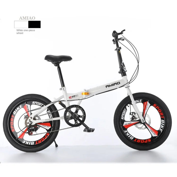 Adult Folding Bicycle Ultra Lightweight Wholesale Student Bicycle Disc Brake Variable Speed Commuting Bike 20 Inches Camping