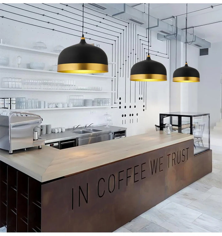 Nordic Retro Industrial Black Ceiling Pendant Lamp E27 for Restaurant Dining Table Bar Decorative Lighting Fixture