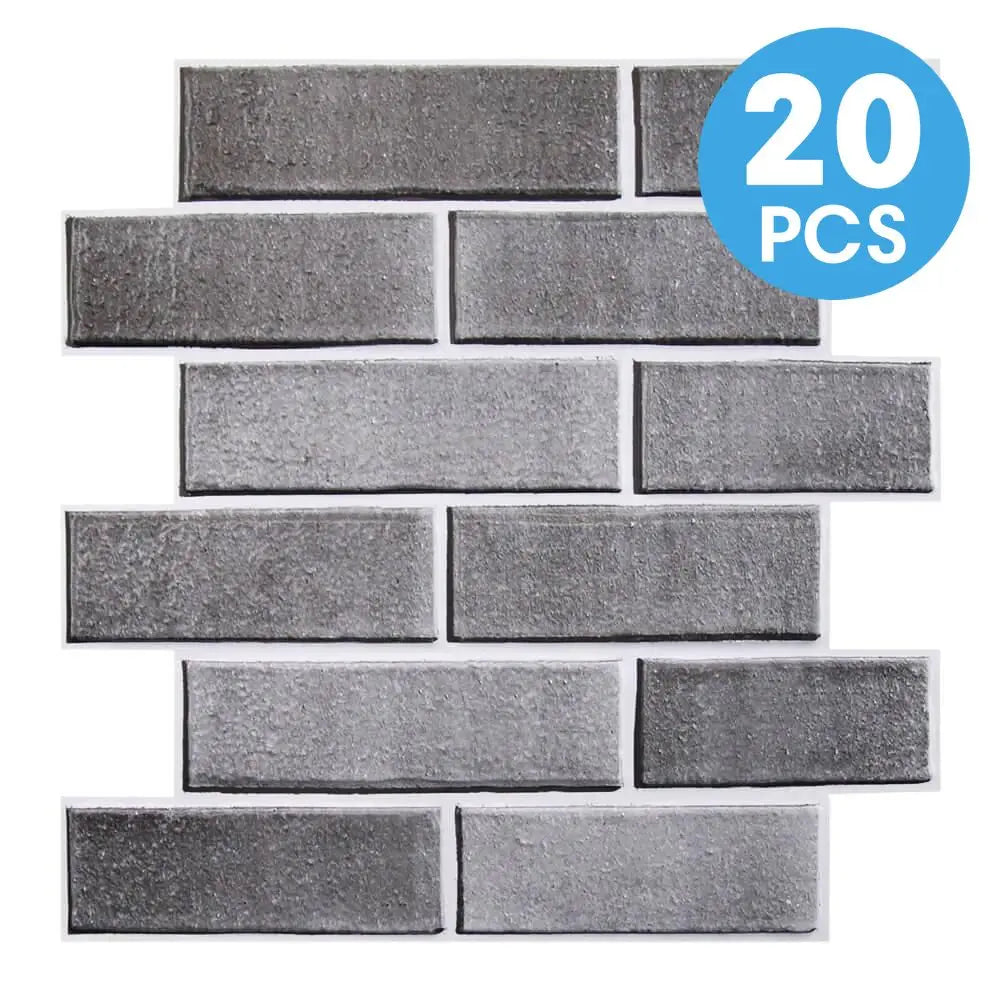 10/20Pcs 3D Faux Brick Peel and Stick PVC Wall Stickers, Waterproof Easy to Install Wall Panels, Interior Wall Decoration