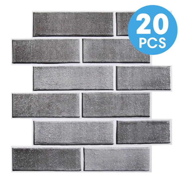 10/20Pcs 3D Faux Brick Peel and Stick PVC Wall Stickers, Waterproof Easy to Install Wall Panels, Interior Wall Decoration
