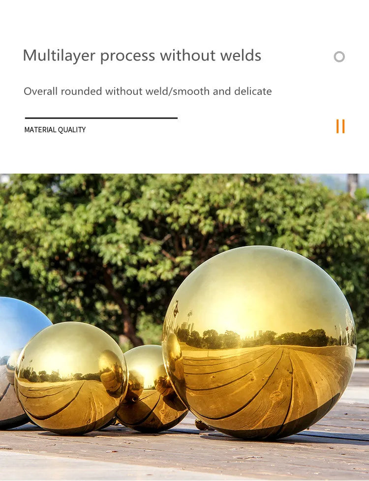 Stainless steel garden gold decorative hollow ball D63mm-550mm seamless boutique ball hanging ornaments ball