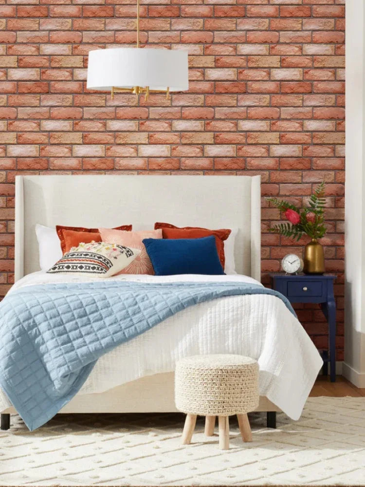 3D Foam Wall Stickers 10PCS Self Adhesive Retro Sticker Decor Subway Tile Brick Wallpaper for Bathroom Fireplace Interior Decor