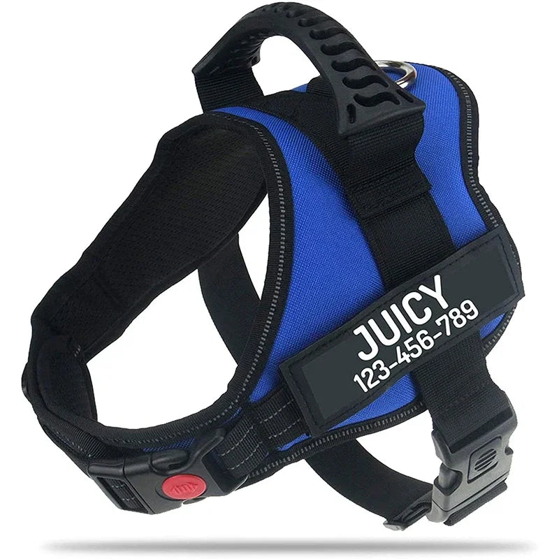 Personalised No Pull Dog Harness with Custom Name and Phone Number Heavy Duty Pet Vest To Prevent Tugging Pulling Choking