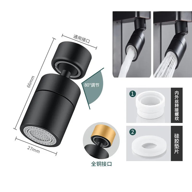 2 Mode Kitchen Faucet Spray Head Filter Adjustable 360° Rotary Splashback Tap Nozzle Bubbler Kitchen Sink Faucet Aerator