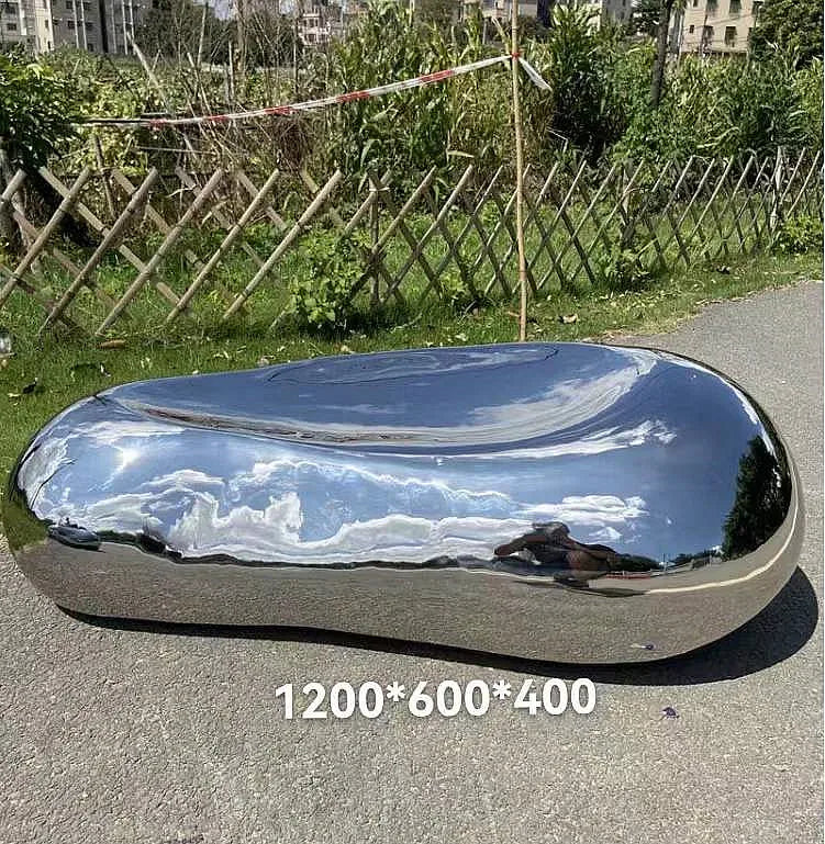 Stainless Steel Mirror Stone Table and Chairs Sculpture, Garden Park, Square Shop, Shopping Mall, Hotel, Art Ornaments
