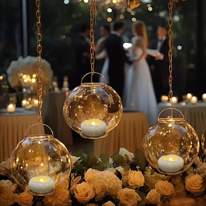 12-100PCS Flameless Floating Candles for Centerpieces Wedding LED Tealight 5.5/7.5CM Battery Operate Float Candle Pool Spa Decor