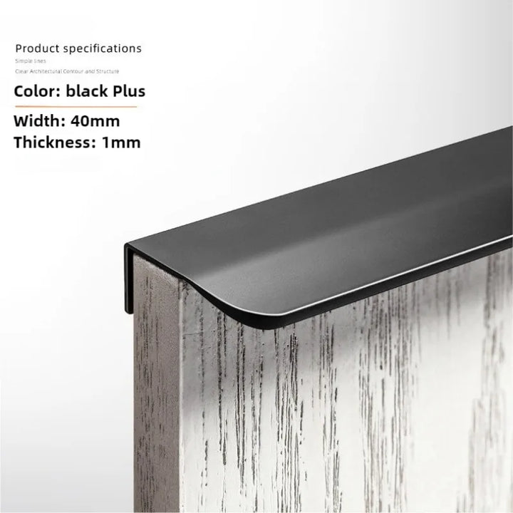 Gold Black Hidden Cabinet Pulls Aluminum Alloy Kitchen Cupboard Handles Drawer Knobs Furniture Handle Bedroom Hardware