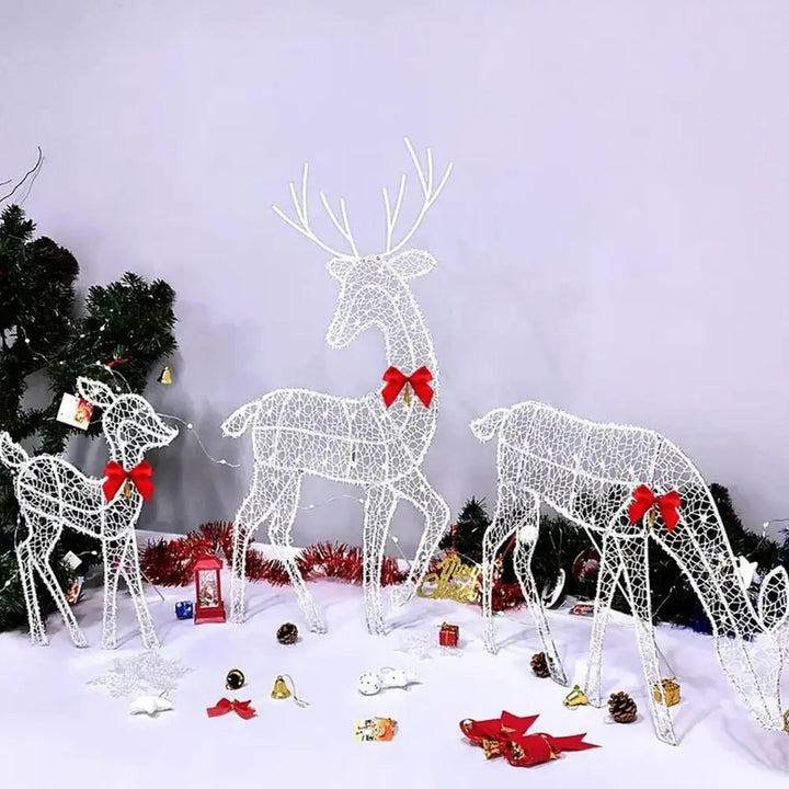 LED Light Iron Art Elk Deer Lighted Christmas Deer Glowing Glitter Reindeer Christmas Garden Decor Xmas Home Outdoor Yard Decor