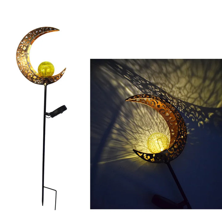 Led Solar Lights Outdoor Waterproof Moon Fire Fairy Lawn Garden Flamingo Lamp for Pathway Landscape Courtyard Garland Decoration