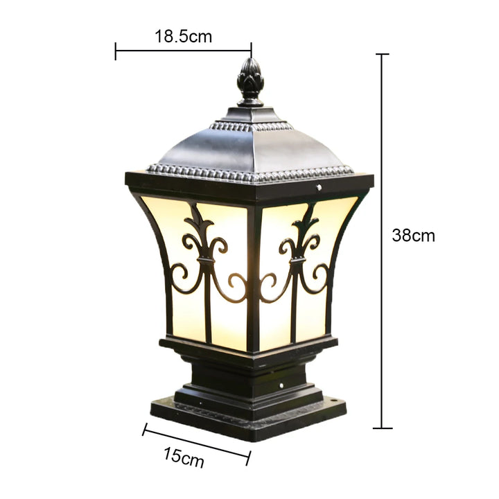 Outdoor Garden Pillar Lamp European Style Decor Courtyard Light Antique Waterproof Door Post Lamp Rainproof Fence Pillar Light
