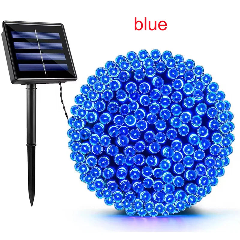 Large Solar Panel Fast Charge Lamp Outdoor Solar String Fairy Light Waterproof Garland String Lights
