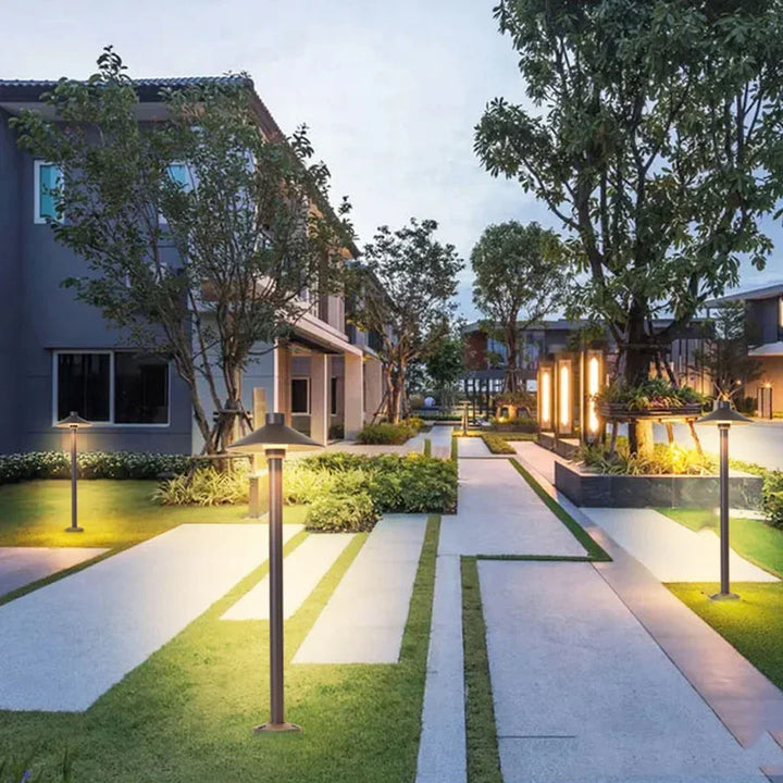 Waterproof Mushroom LED Lawn Light Outdoor Landscape Pathway Post Lamps With insert Aluminum Villa Pole Pillar Lamps
