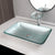 KEMAIDI Big Tempered Glass Basin Sink Washbasin Bathroom Vessel Sinks Counter Top Bowl Washroom Vessel Vanity Sink Faucet Set