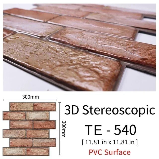 10/20PCS Imitation Brick Tile cobblestone Wall Stickers Water and Oil Proof for Kitchen Restaurant Tea room Relaxation area etc.