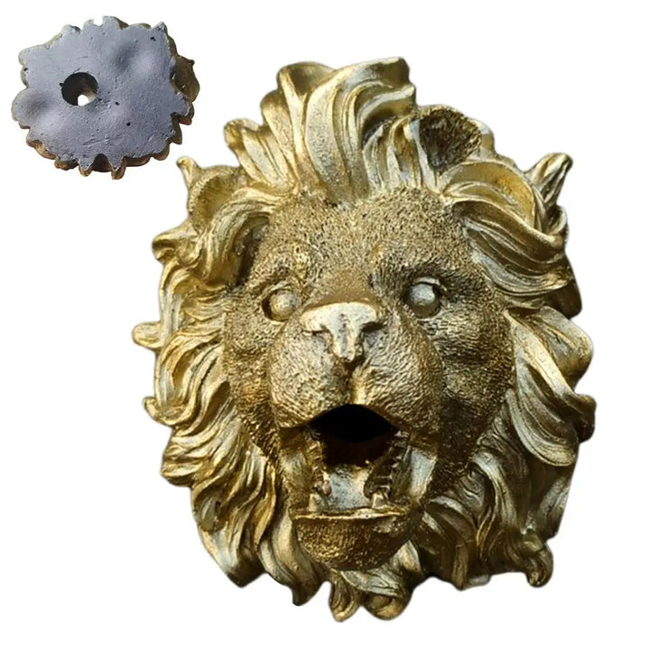 Fountain Spout Lion Pool Sprayer Fountain Natural Resin Water Fountain Ornaments Water Garden & Pond Decor Sprinkler Wall Art