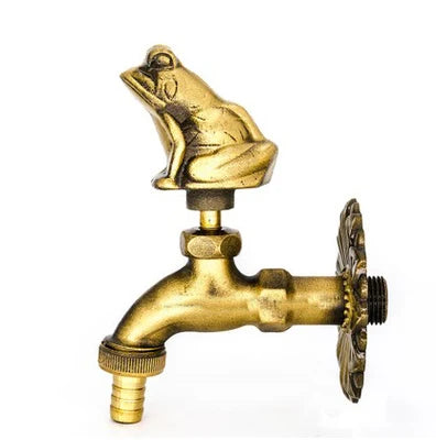 Vidric Outdoor Decorativ Garden Faucet Animal Shape Bibcock Green/Antique Brass Tap Washing Mop/Garden Watering Animal Faucet