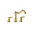 Basin Faucet Brass Gold Widespread Bathroom  Antique Sink  3 Hole Hot And Cold Water  Tap Pop Up